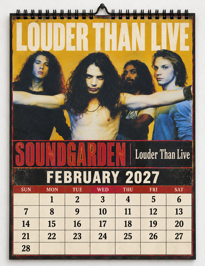 2027 Soundgarden Album Covers Wall Calendar - Spiral Bound Vintage Alternative Metal Collector's Calendar - Unique Christmas Stocking Stuffer & Birthday Gift