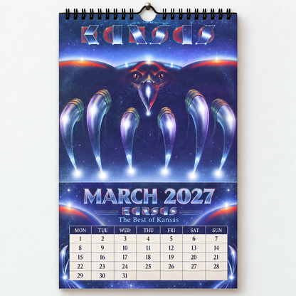Kansas 2027 Wall Calendar - Album Cover Collage & Prog Rock Discography Art | Premium Classic Rock Fan Gift & Hanging Decor
