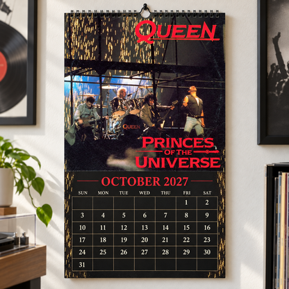 2027 Queen Album Cover Wall Calendar – Freddie Mercury Classic Rock Music Calendar, Bohemian Rhapsody, Vintage Queen Band Fan Gift