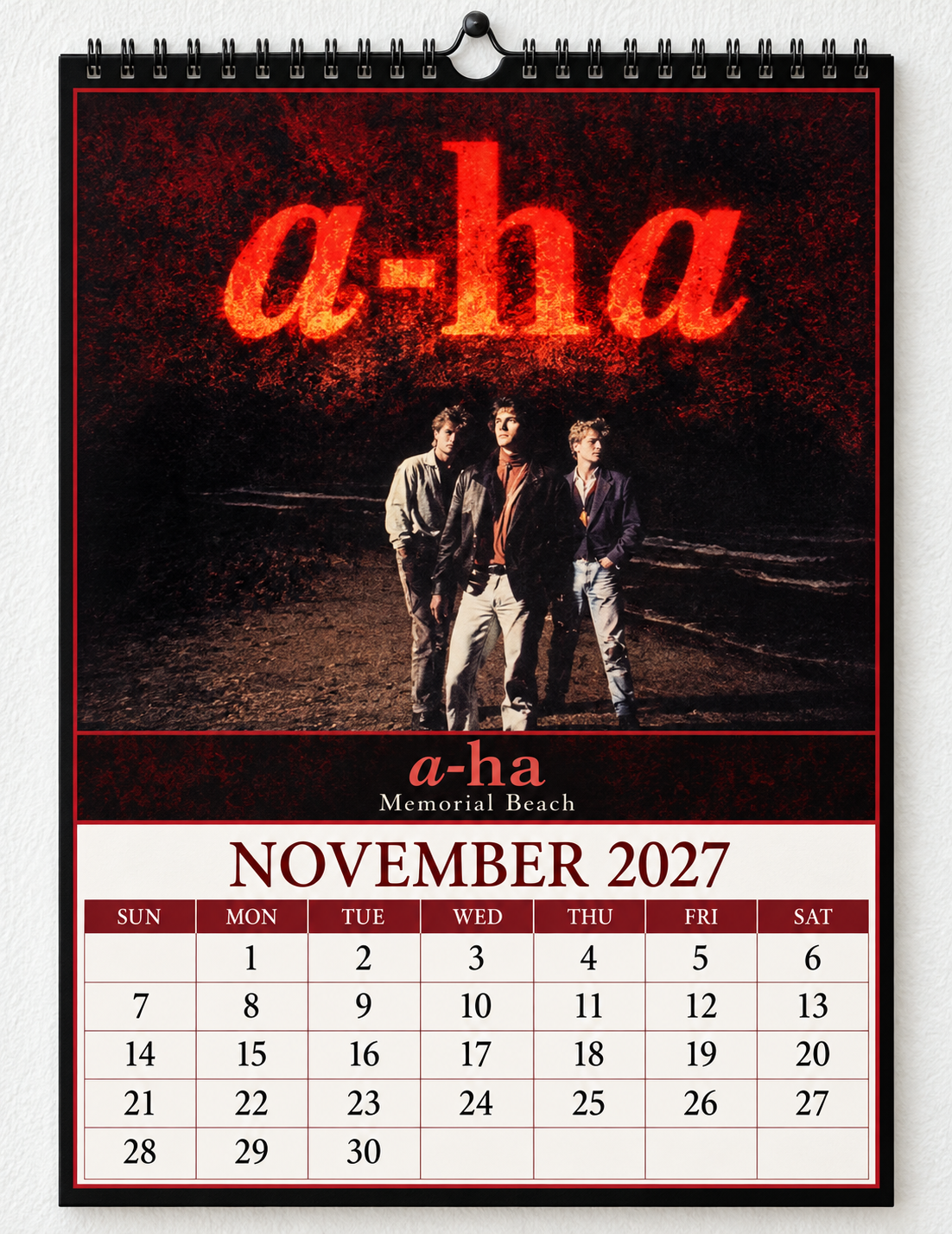 2027 a-ha Album Covers Wall Calendar - Spiral Bound Vintage Norwegian Synth-Pop Collector's Calendar - Unique Christmas Stocking Stuffer & Birthday Gift