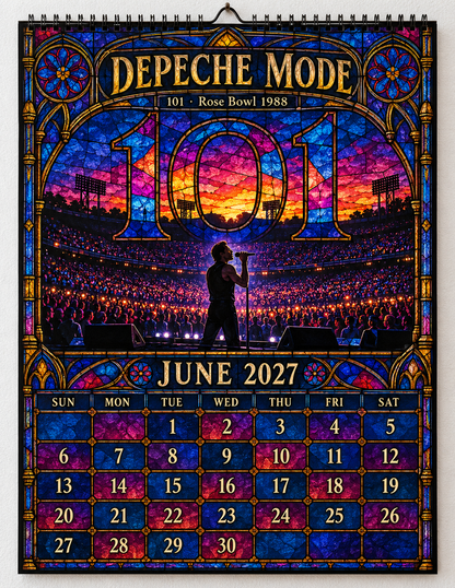 Depeche Mode Album Covers Stained Glass Wall Calendar - 2027 Synth-Pop Legends Collector's Edition - Perfect Gift for Rock Fans
