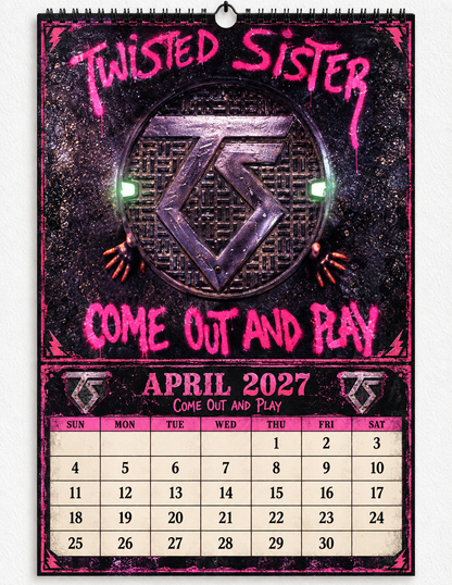 2027 Twisted Sister Album Covers Wall Calendar - Spiral Bound Vintage Heavy Metal Collector's Calendar - Unique Christmas Stocking Stuffer & Birthday Gift
