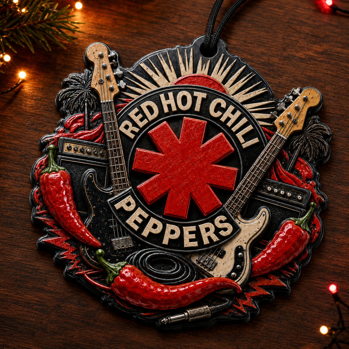 Red Hot Chili Peppers 3D Raised-Effect Ornament – California Funk Rock Design