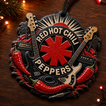 Red Hot Chili Peppers 3D Raised-Effect Ornament – California Funk Rock Design