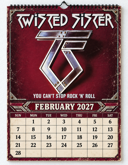 2027 Twisted Sister Album Covers Wall Calendar - Spiral Bound Vintage Heavy Metal Collector's Calendar - Unique Christmas Stocking Stuffer & Birthday Gift
