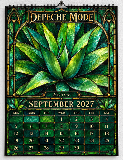 Depeche Mode Album Covers Stained Glass Wall Calendar - 2027 Synth-Pop Legends Collector's Edition - Perfect Gift for Rock Fans