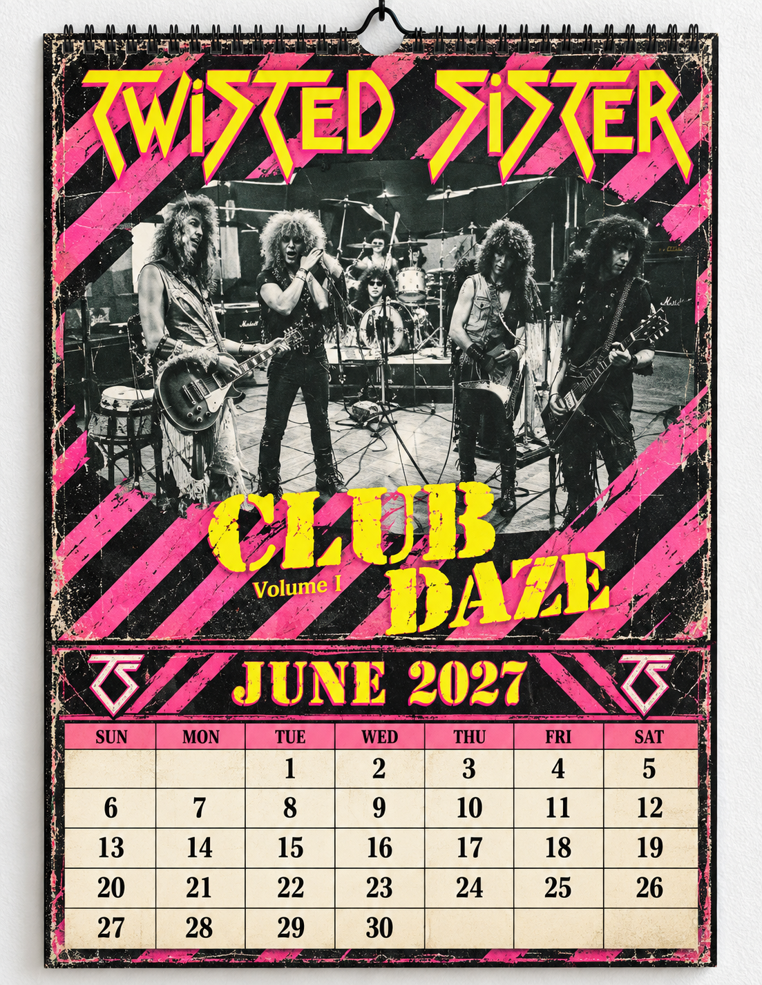 2027 Twisted Sister Album Covers Wall Calendar - Spiral Bound Vintage Heavy Metal Collector's Calendar - Unique Christmas Stocking Stuffer & Birthday Gift