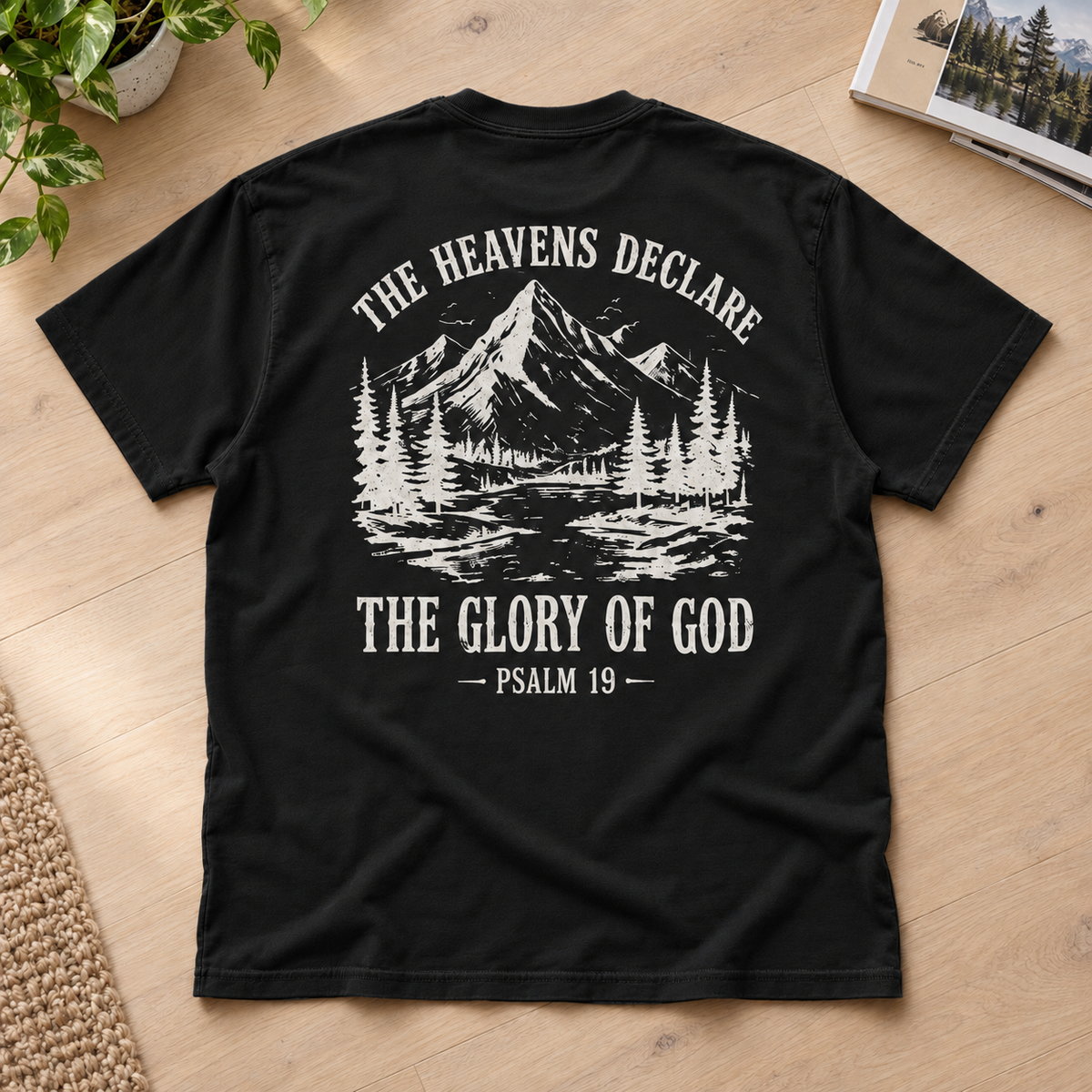 The Heavens Declare Psalm 19 Shirt, Vintage Christian Graphic Tee, Mountain Faith Shirt