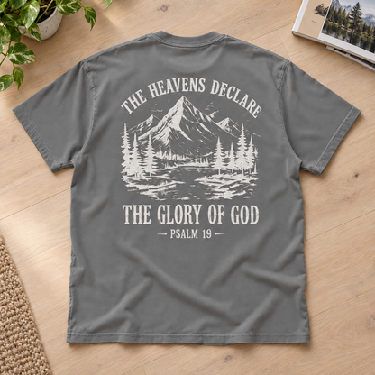 The Heavens Declare Psalm 19 Shirt, Vintage Christian Graphic Tee, Mountain Faith Shirt
