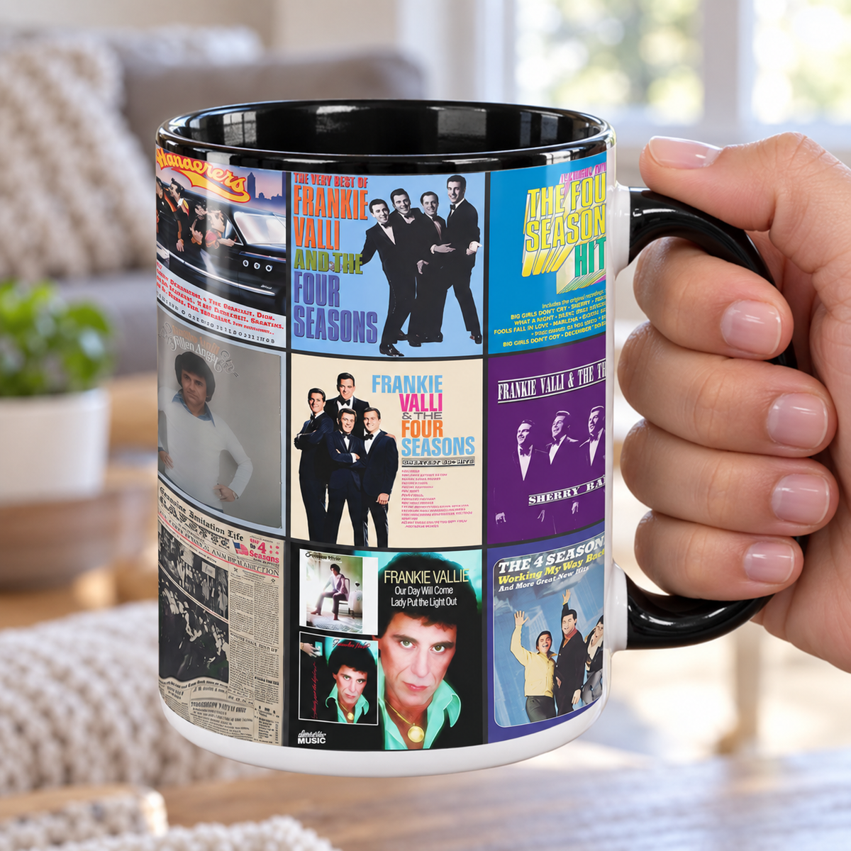 Frankie Valli & The Four Seasons Accent Mug – Classic Album Cover Collage Gift for Music Lovers