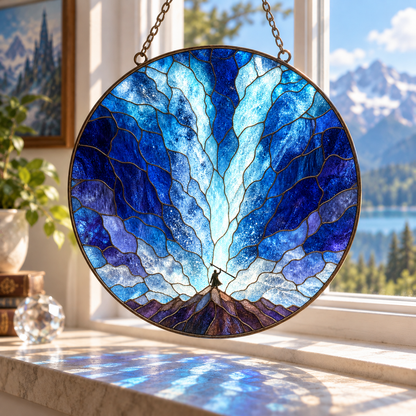 Moses Parting the Red Sea Stained Glass Suncatcher, Biblical Christian Window Hanging, Faith Inspired Religious Decor, Christian Gift