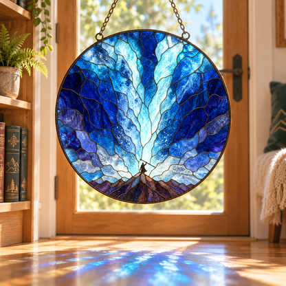 Moses Parting the Red Sea Stained Glass Suncatcher, Biblical Christian Window Hanging, Faith Inspired Religious Decor, Christian Gift