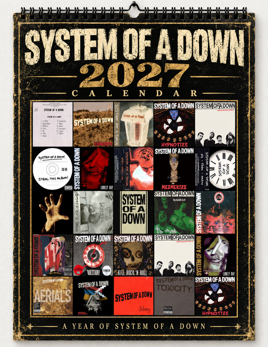 System Of A Down 2027 Wall Calendar - Grunge Rock Band Discography Art Calendar for Metal Fans