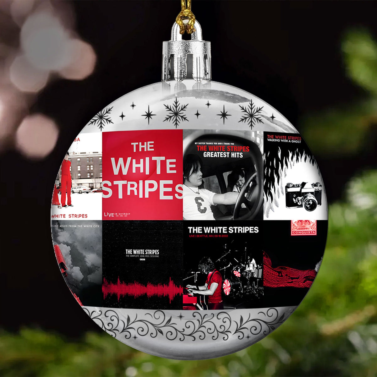 The White Stripes Ball Ornament – Bold Rock Energy for the Holidays