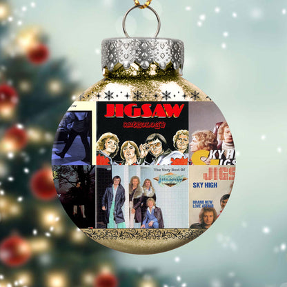 Jigsaw Album Collage Ornament – Classic Pop & Soft Rock Christmas Decoration