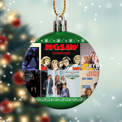 Jigsaw Album Collage Ornament – Classic Pop & Soft Rock Christmas Decoration