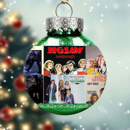 Jigsaw Album Collage Ornament – Classic Pop & Soft Rock Christmas Decoration