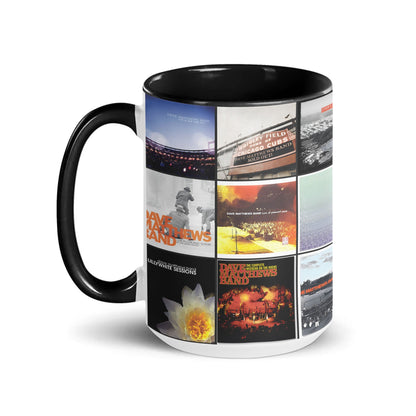 Dave Matthews Band Black Two-Tone Accent Coffee Mug - Classic Rock Band Album Covers Collage Mug