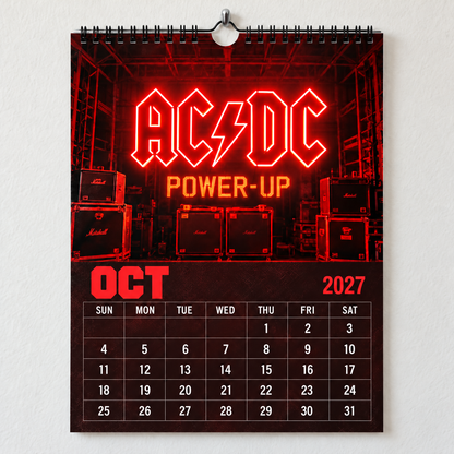 AC/DC 2027 Calendar - Classic Hard Rock Band Wall Planner, Unique Gift for AC/DC Fans