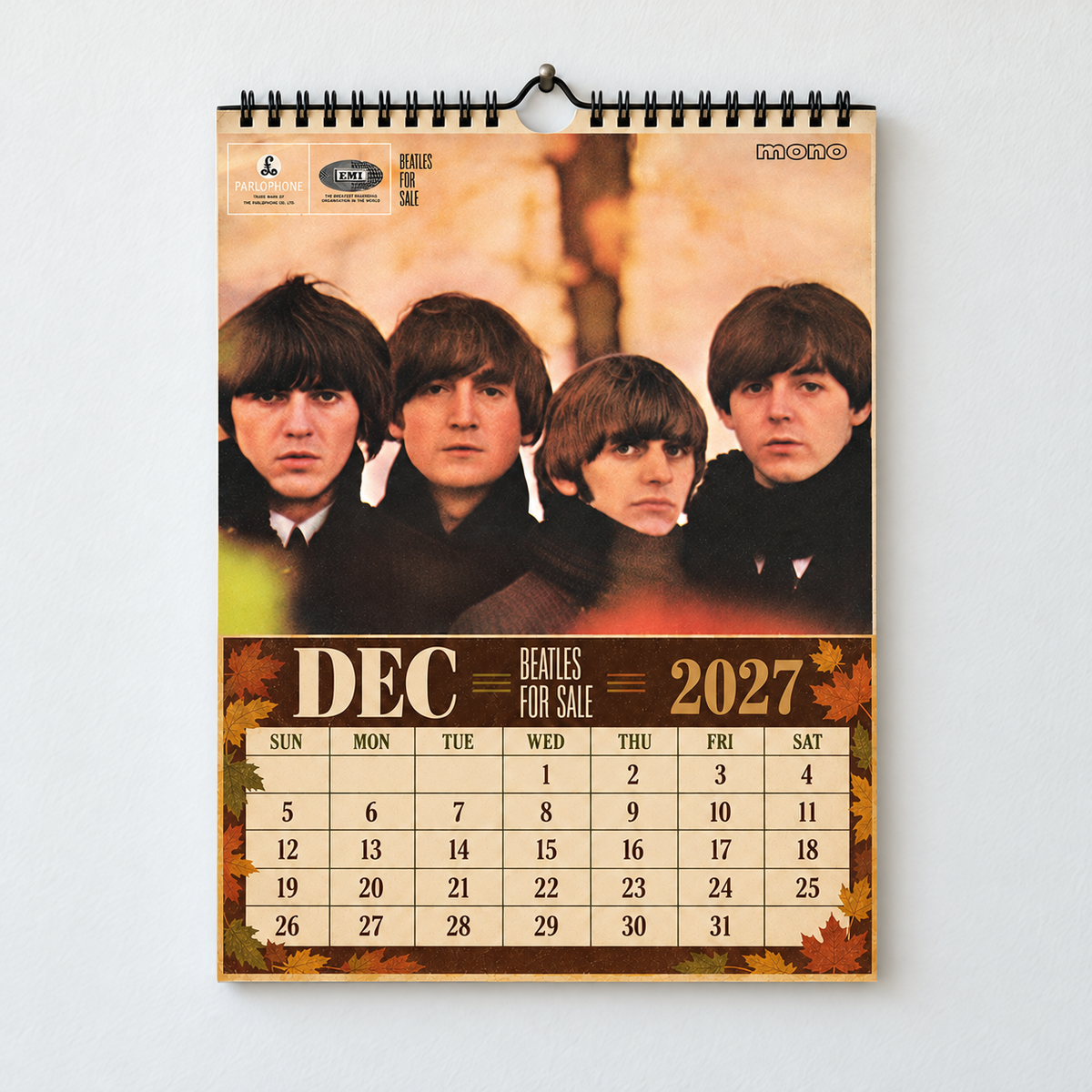 The Beatles 2027 Album Covers Calendar - Abbey Road Art Collector Edition, Classic Pop Music Fan Gif
