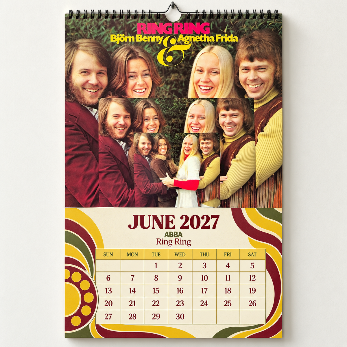 ABBA 2027 Album Covers Wall Calendar - Iconic Discography Art, Vintage Photos & Classic Hits, Music Fan Gift