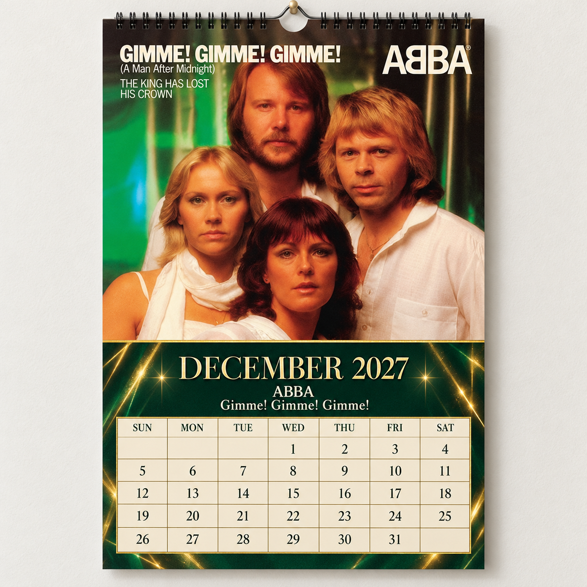 ABBA 2027 Album Covers Wall Calendar - Iconic Discography Art, Vintage Photos & Classic Hits, Music Fan Gift