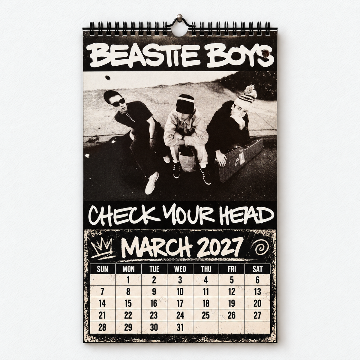 Beastie Boys 2027 Wall Calendar – Vintage Album Cover Collage, A Year of Intergalactic Memories, Retro Hip Hop Music Calendar