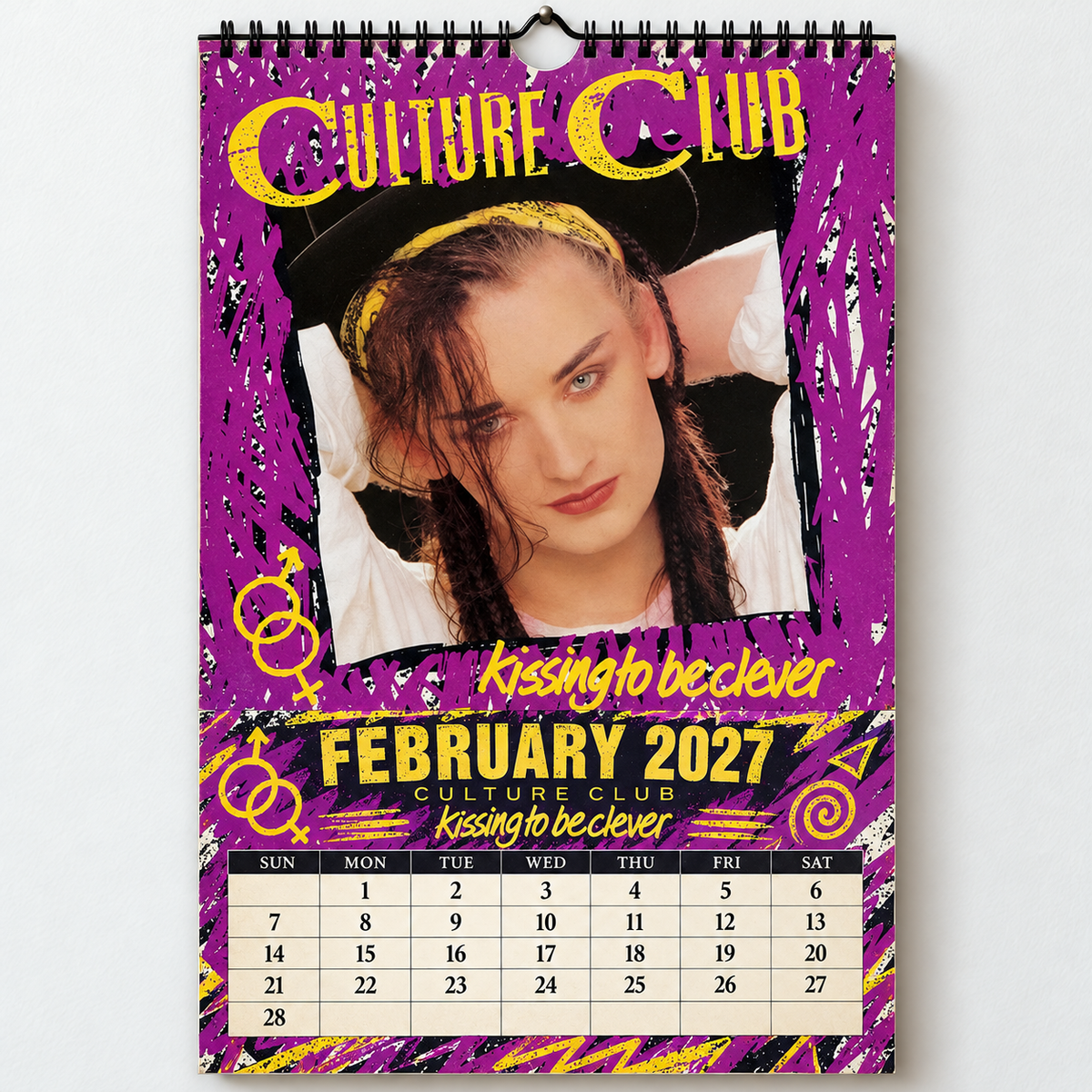 2027 Culture Club Album Cover Wall Calendar – Boy George 80s Pop Music Calendar, Retro New Wave Decor, Nostalgic Gift for Fans