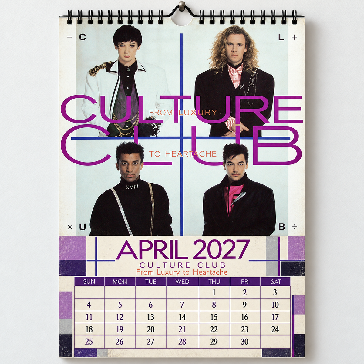 2027 Culture Club Album Cover Wall Calendar – Boy George 80s Pop Music Calendar, Retro New Wave Decor, Nostalgic Gift for Fans