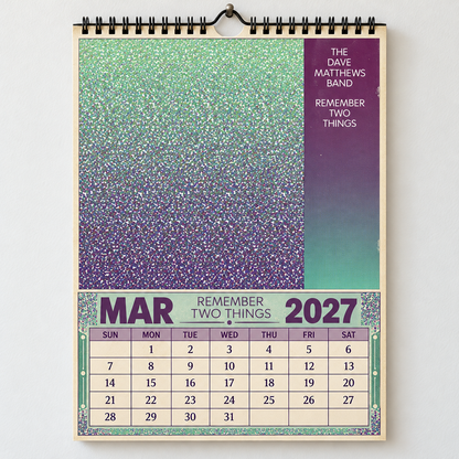 2027 Dave Matthews Band Album Covers Calendar – DMB Wall Calendar, Vintage Rock Music Collage