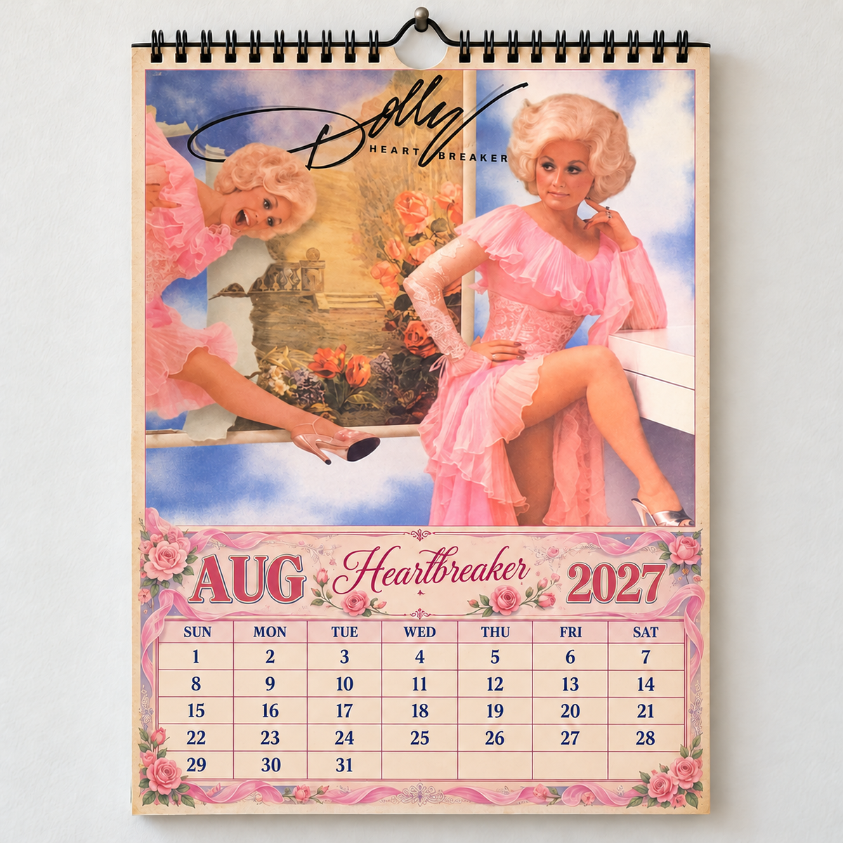 2027 Dolly Parton Album Covers Calendar – Country Music Wall Calendar, Vintage Dolly Parton Collage