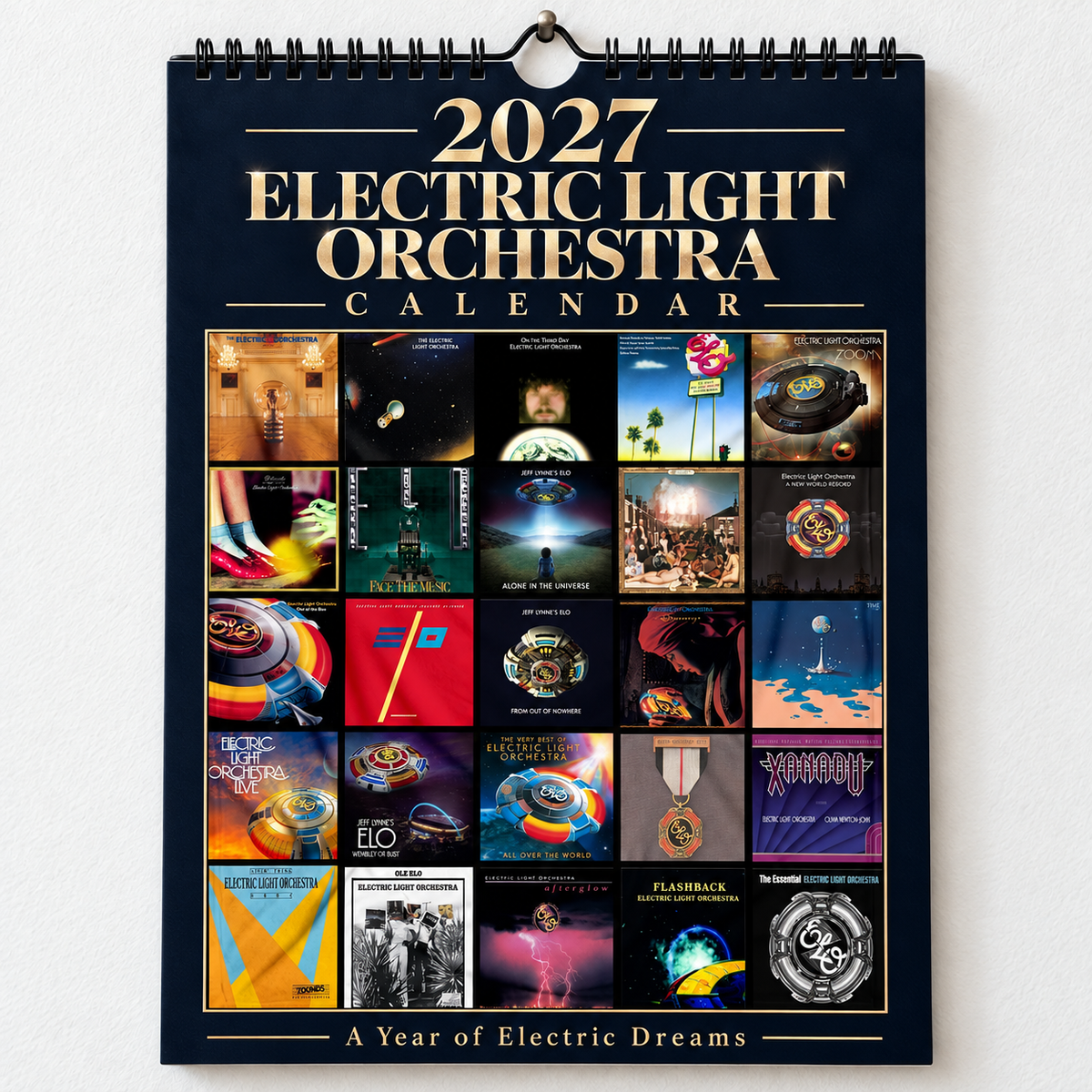 2027 Electric Light Orchestra ELO Album Cover Wall Calendar – Vintage Classic Rock Music Calendar, Jeff Lynne Fan Gift