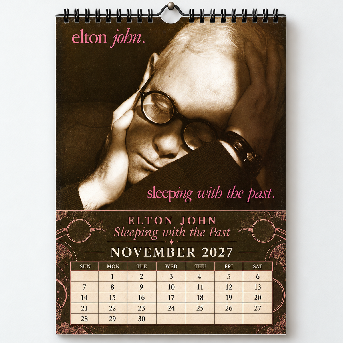 Elton John 2027 Wall Calendar - Classic Album Covers & Single Art Collage | 12-Month Music Memorabilia & Office Decor