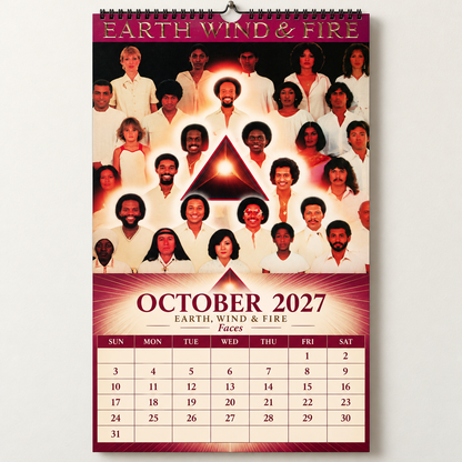 Earth, Wind & Fire 2027 Wall Calendar - Album Cover Collage & Discography Art | Premium Funk Soul Fan Gift & Hanging Decor
