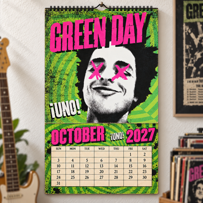 Green Day 2027 Wall Calendar - Album Cover Collage & Punk Rock Art | Premium Music Fan Gift & Hanging Decor