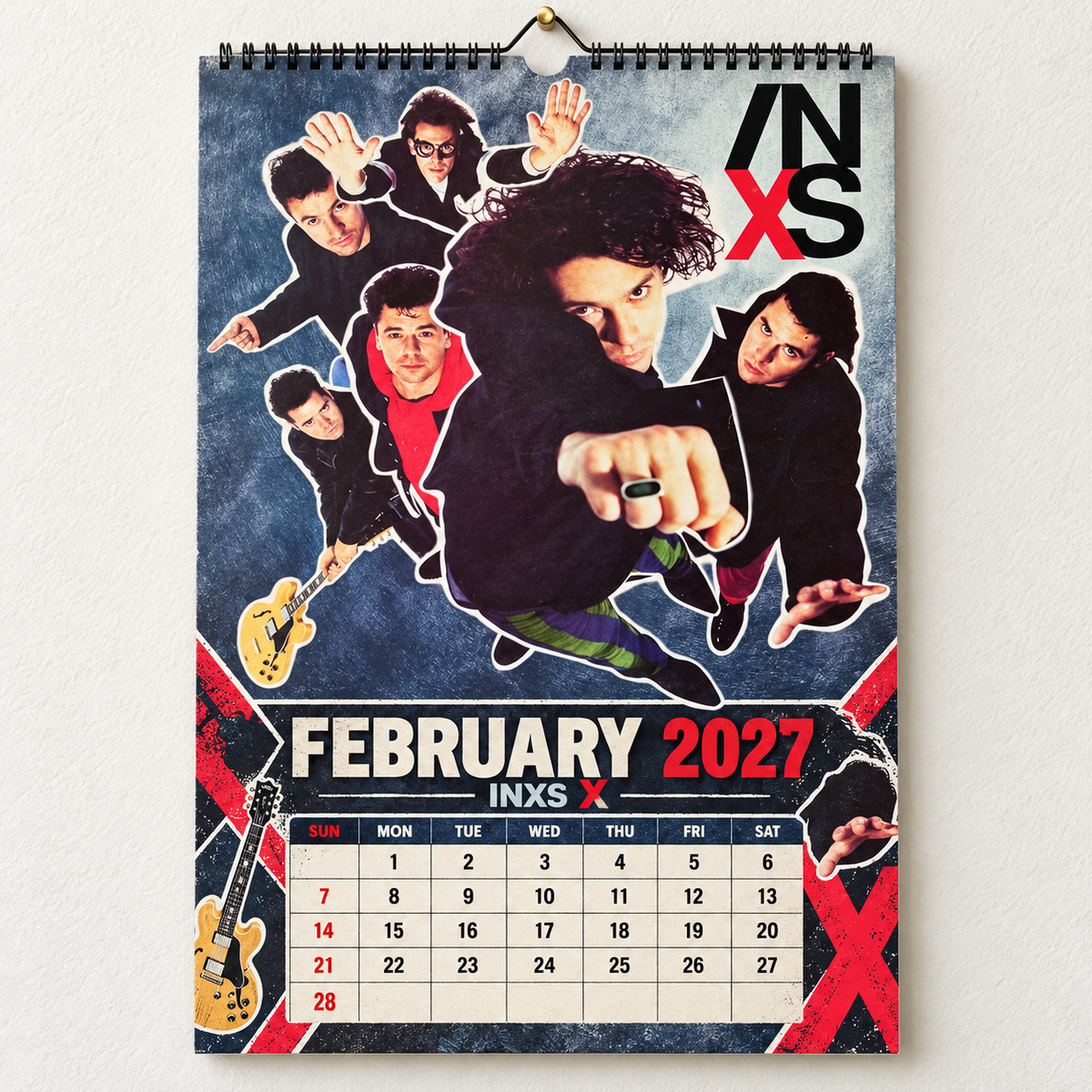 2027 INXS Album Covers & Band Photos Wall Calendar - Spiral Bound Vintage Pop-Rock Collector's Calendar - Unique Christmas Stocking Stuffer & New Year Gift