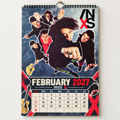 2027 INXS Album Covers & Band Photos Wall Calendar - Spiral Bound Vintage Pop-Rock Collector's Calendar - Unique Christmas Stocking Stuffer & New Year Gift