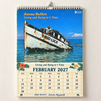 2027 Jimmy Buffett Album Covers Calendar – Margaritaville Tropical Wall Calendar, Vintage Album Covers Collage