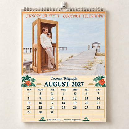 2027 Jimmy Buffett Album Covers Calendar – Margaritaville Tropical Wall Calendar, Vintage Album Covers Collage
