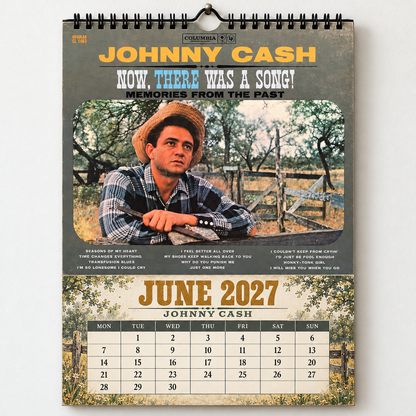 2027 Johnny Cash Album Cover Wall Calendar – Vintage Country Music Calenda,  Country Music Fan Gift