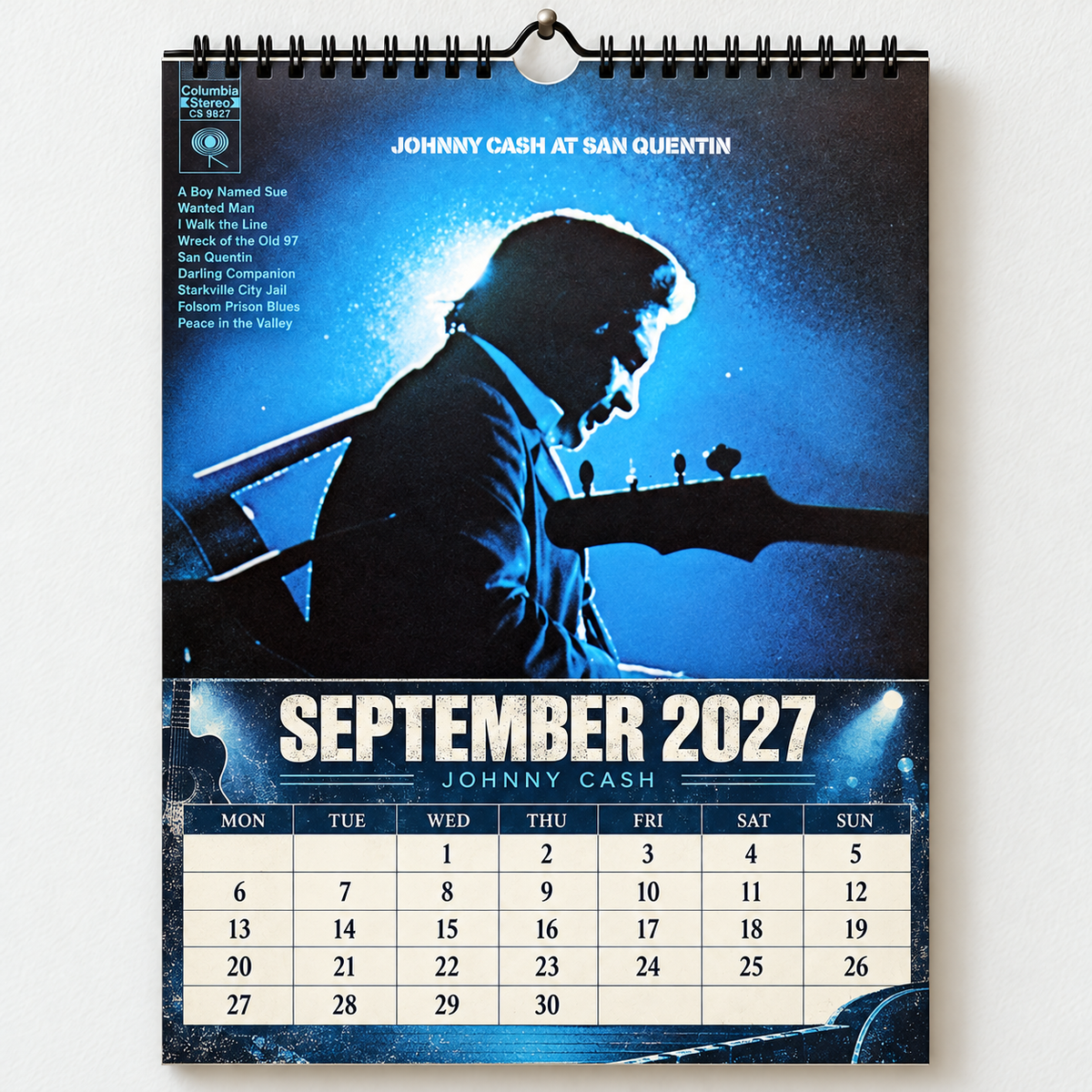 2027 Johnny Cash Album Cover Wall Calendar – Vintage Country Music Calenda,  Country Music Fan Gift