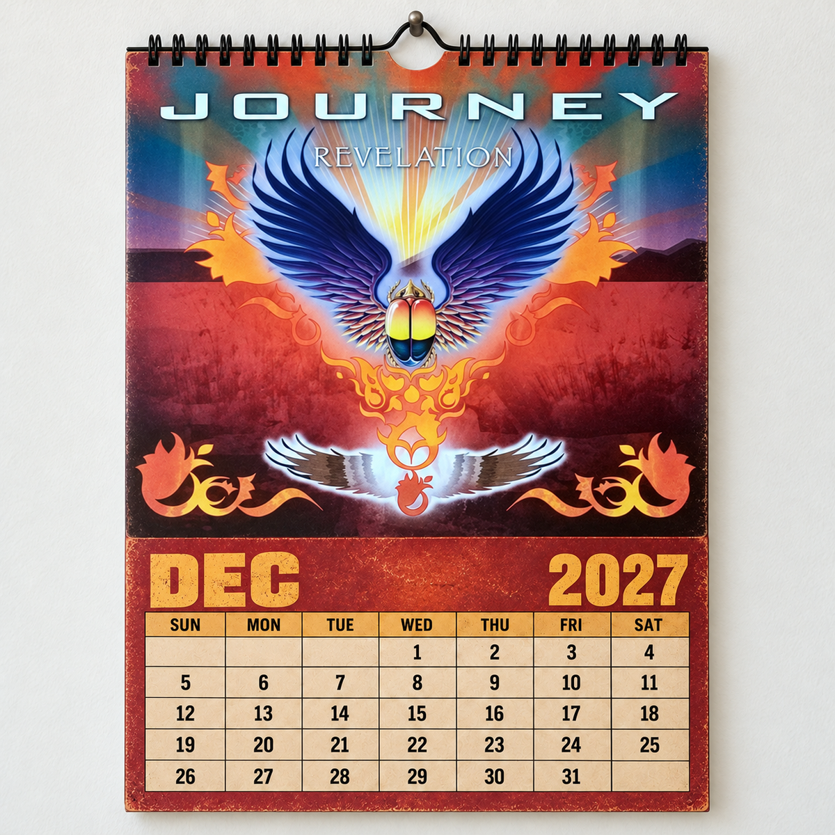 2027 Journey Album Covers Calendar – Classic Rock Wall Calendar, Vintage Journey Music Collage