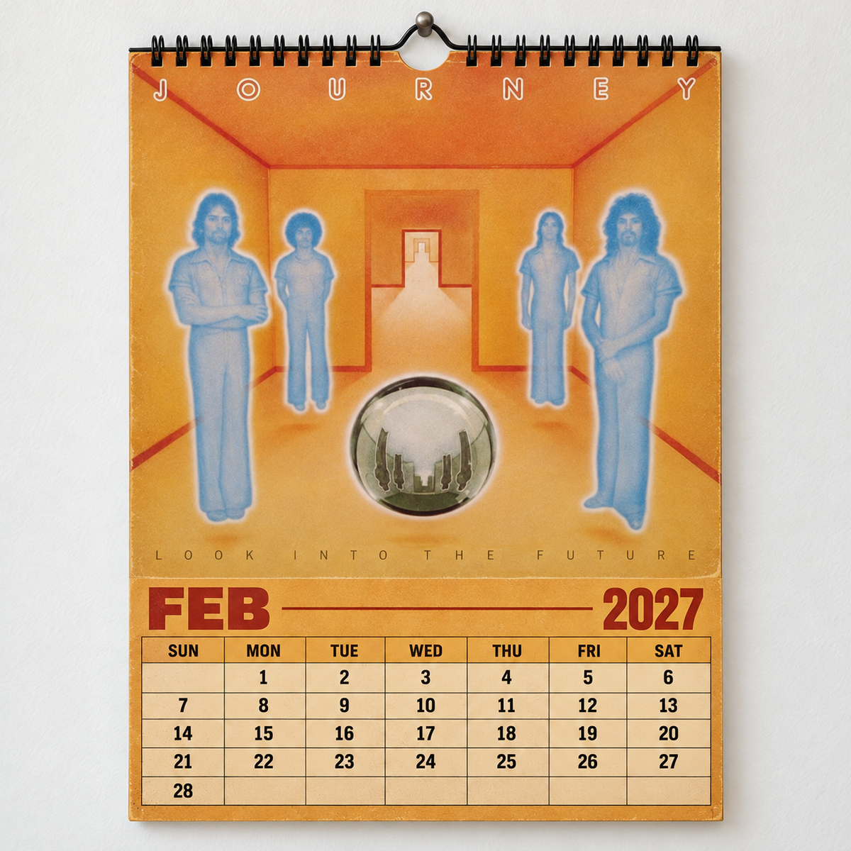 2027 Journey Album Covers Calendar – Classic Rock Wall Calendar, Vintage Journey Music Collage