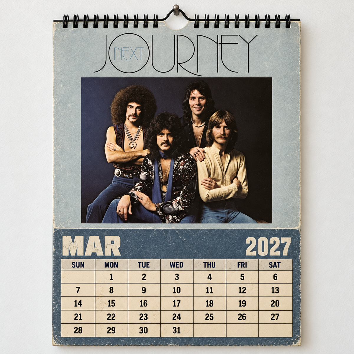 2027 Journey Album Covers Calendar – Classic Rock Wall Calendar, Vintage Journey Music Collage