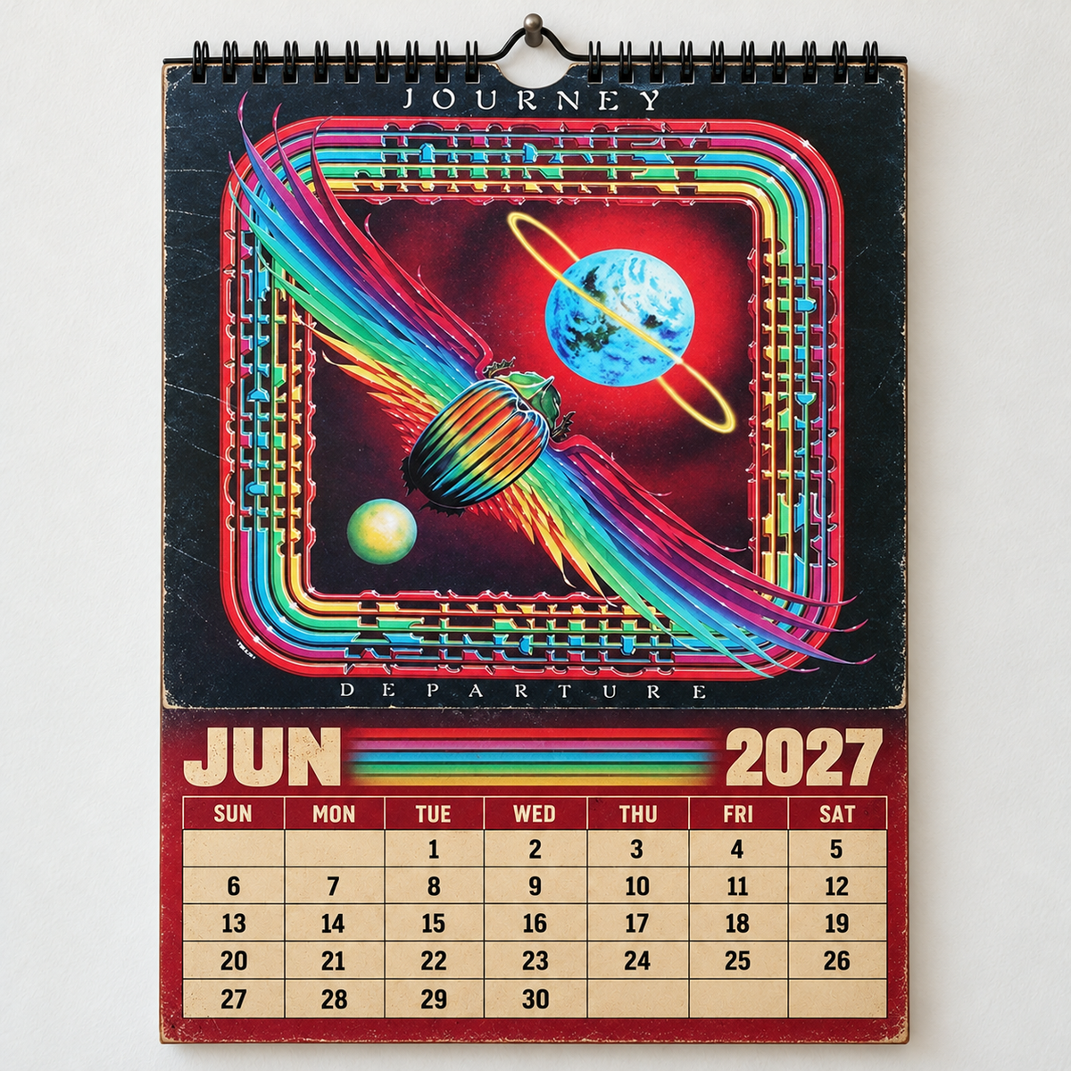 2027 Journey Album Covers Calendar – Classic Rock Wall Calendar, Vintage Journey Music Collage