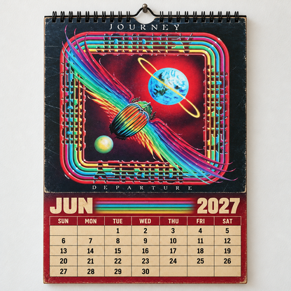2027 Journey Album Covers Calendar – Classic Rock Wall Calendar, Vintage Journey Music Collage
