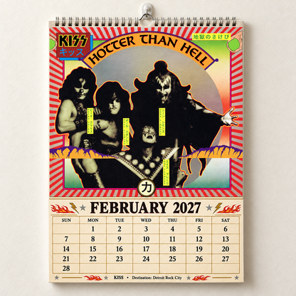 2027 KISS Album Covers Calendar – Vintage Rock Wall Calendar, KISS Band Memorabilia