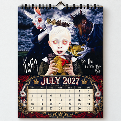 2027 Korn Album Cover Wall Calendar – Nu Metal Rock Music Calendar, Alternative Metal Band Decor, Nostalgic Gift for Korn Fans