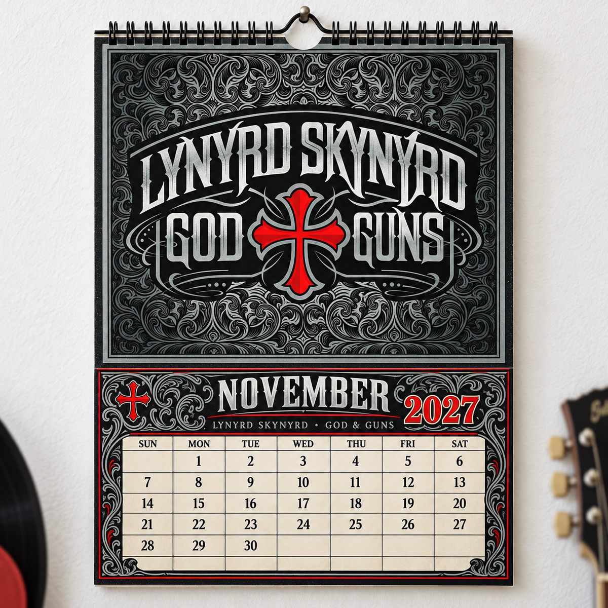 Lynyrd Skynyrd 2027 Wall Calendar - Album Cover Collage & Southern Rock Discography Art | Premium Classic Rock Fan Gift & Hanging Decor