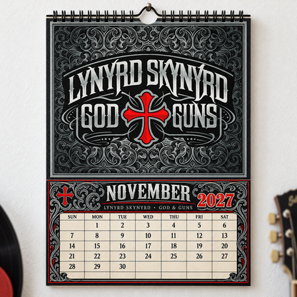 Lynyrd Skynyrd 2027 Wall Calendar - Album Cover Collage & Southern Rock Discography Art | Premium Classic Rock Fan Gift & Hanging Decor